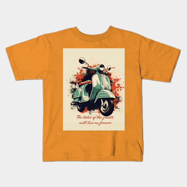 Scooter Ride Urban Racer Kids T-Shirt by ArtWearSplash